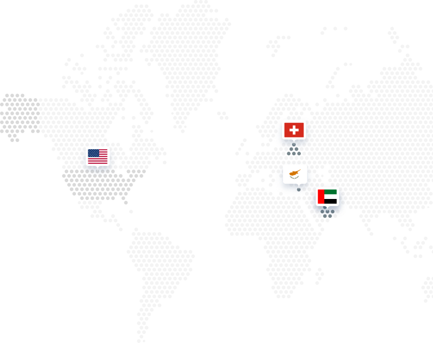 World map with countries of presence
